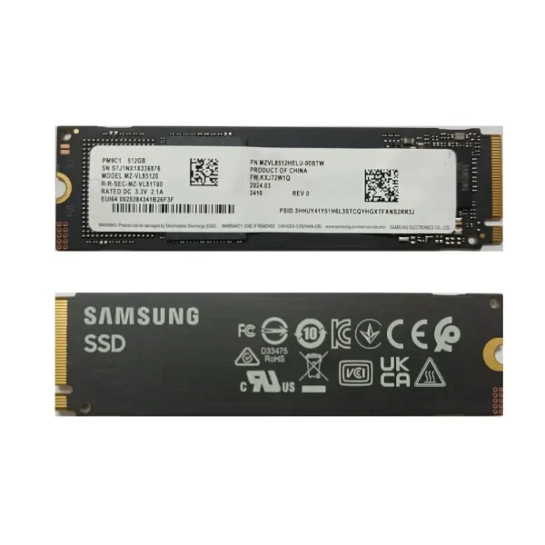 مشخصات و خرید حافظه اس اس دی سامسونگ ظرفیت 512 گیگابایت مدل sumsung pm9 c1 512GB nvme