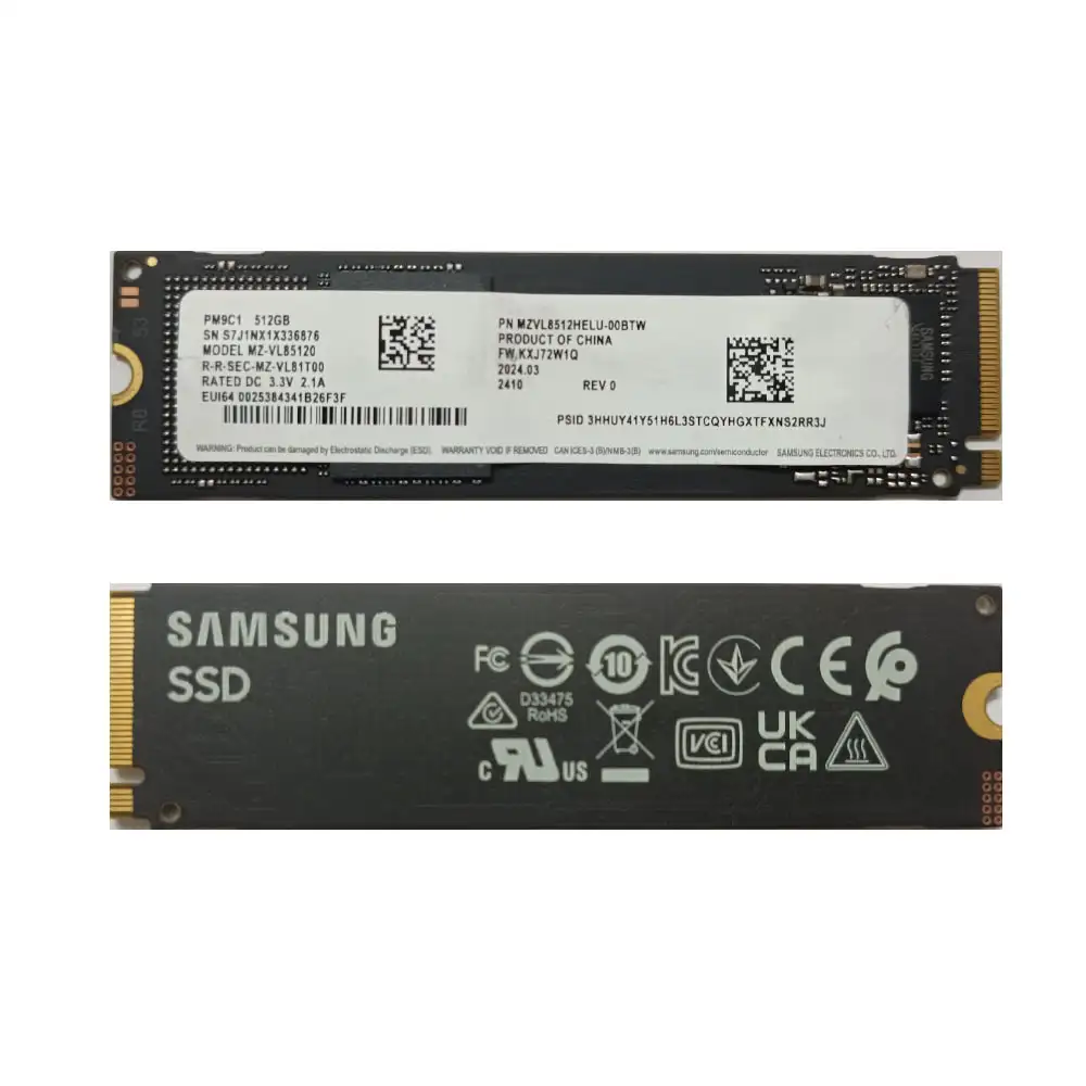 مشخصات و خرید حافظه اس اس دی سامسونگ ظرفیت 512 گیگابایت مدل sumsung pm9 c1 512GB nvme