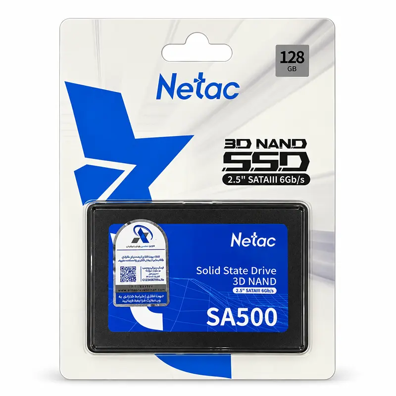 بسته‌بندی اس اس دی اینترنال نتاک SA500 ظرفیت ۱۲۸ گیگابایت SATA III